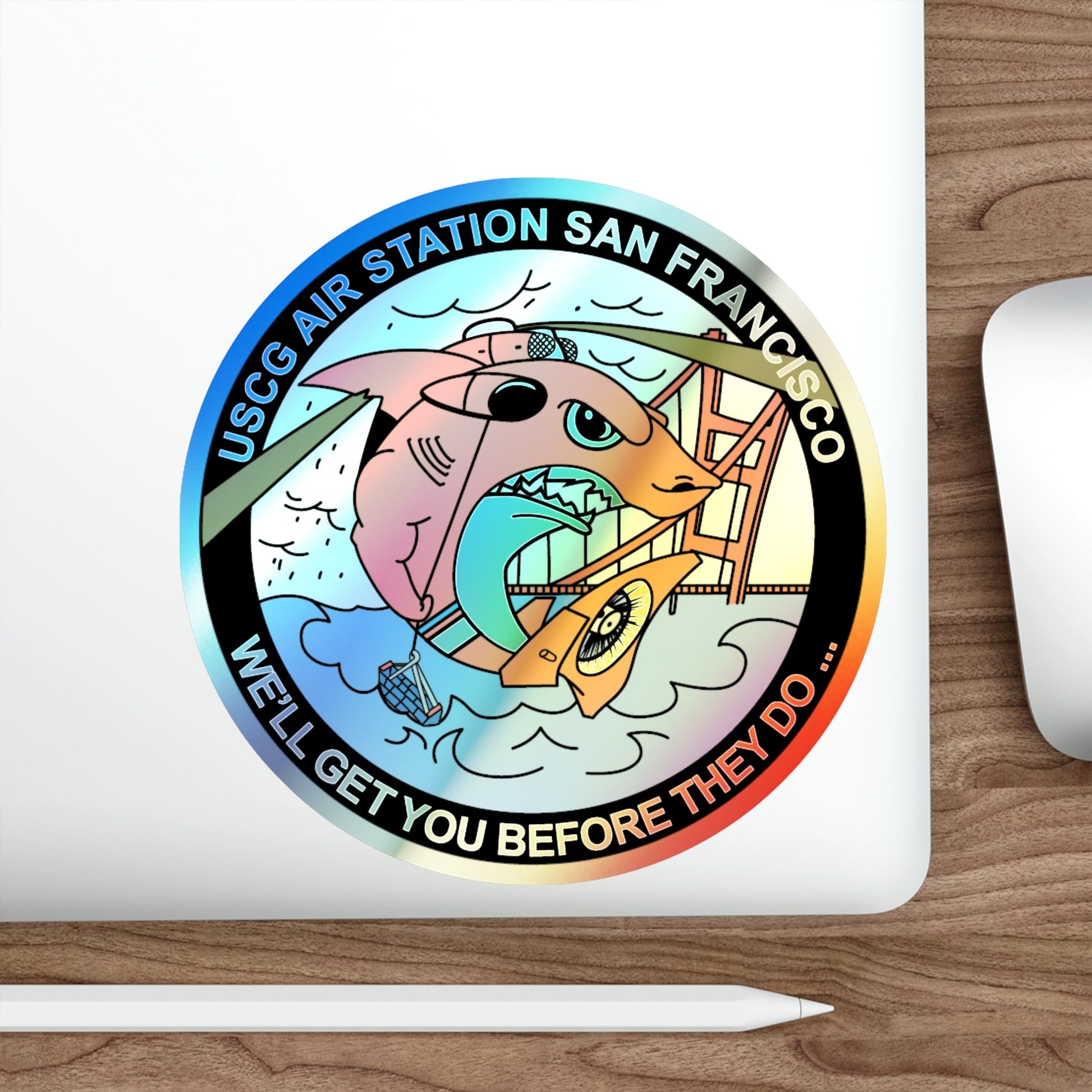 USCG Air Station San Francisco 2 (U.S. Coast Guard) Holographic STICKER Die-Cut Vinyl Decal-The Sticker Space