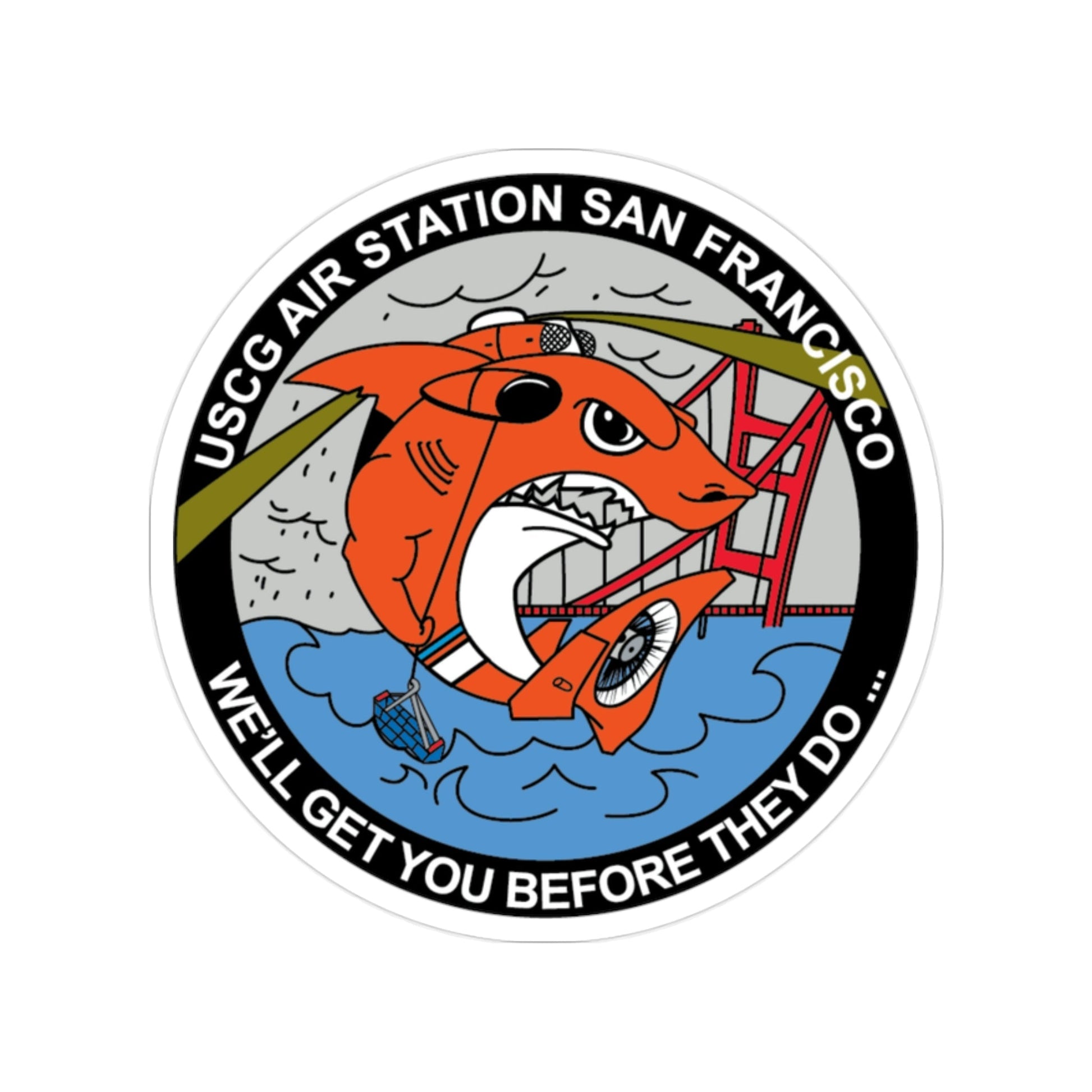 USCG Air Station San Francisco 2 (U.S. Coast Guard) Transparent STICKER Die-Cut Vinyl Decal-2 Inch-The Sticker Space