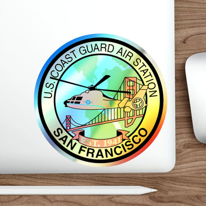 USCG Air Station San Francisco (U.S. Coast Guard) Holographic STICKER Die-Cut Vinyl Decal-The Sticker Space