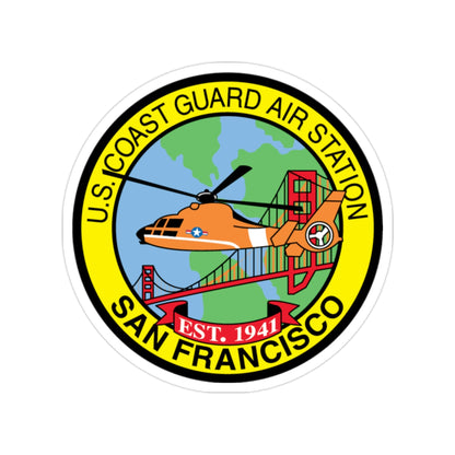 USCG Air Station San Francisco (U.S. Coast Guard) Transparent STICKER Die-Cut Vinyl Decal-2 Inch-The Sticker Space