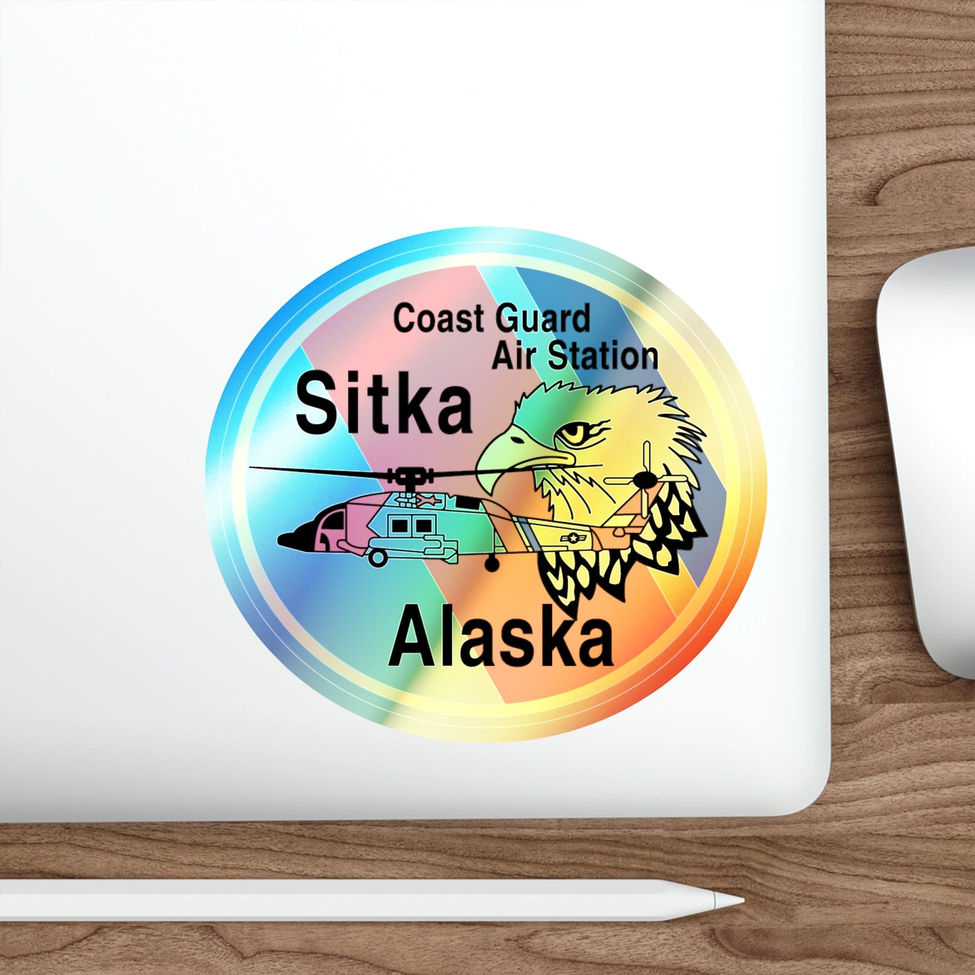 USCG Air Station Sitka (U.S. Coast Guard) Holographic STICKER Die-Cut Vinyl Decal-The Sticker Space