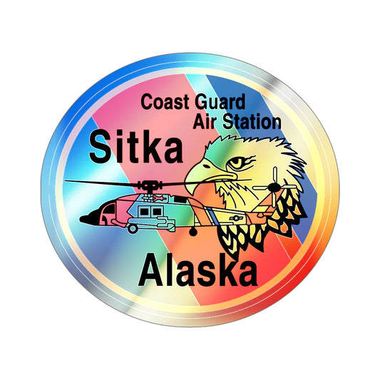 USCG Air Station Sitka (U.S. Coast Guard) Holographic STICKER Die-Cut Vinyl Decal-6 Inch-The Sticker Space