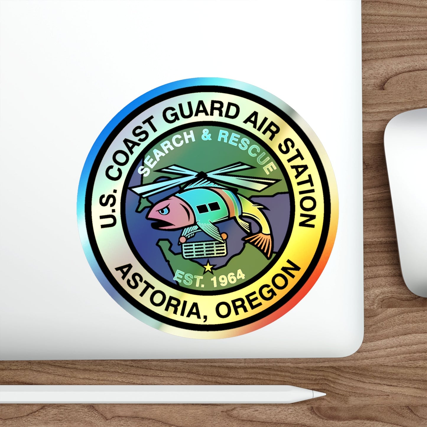 USCG AS Astoria Oregon (U.S. Coast Guard) Holographic STICKER Die-Cut Vinyl Decal-The Sticker Space