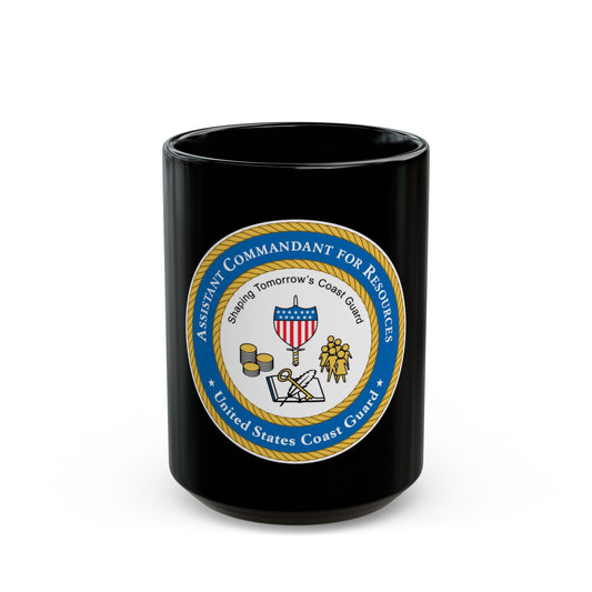 USCG Asst Commandant for Resources (U.S. Coast Guard) Black Coffee Mug-15oz-The Sticker Space