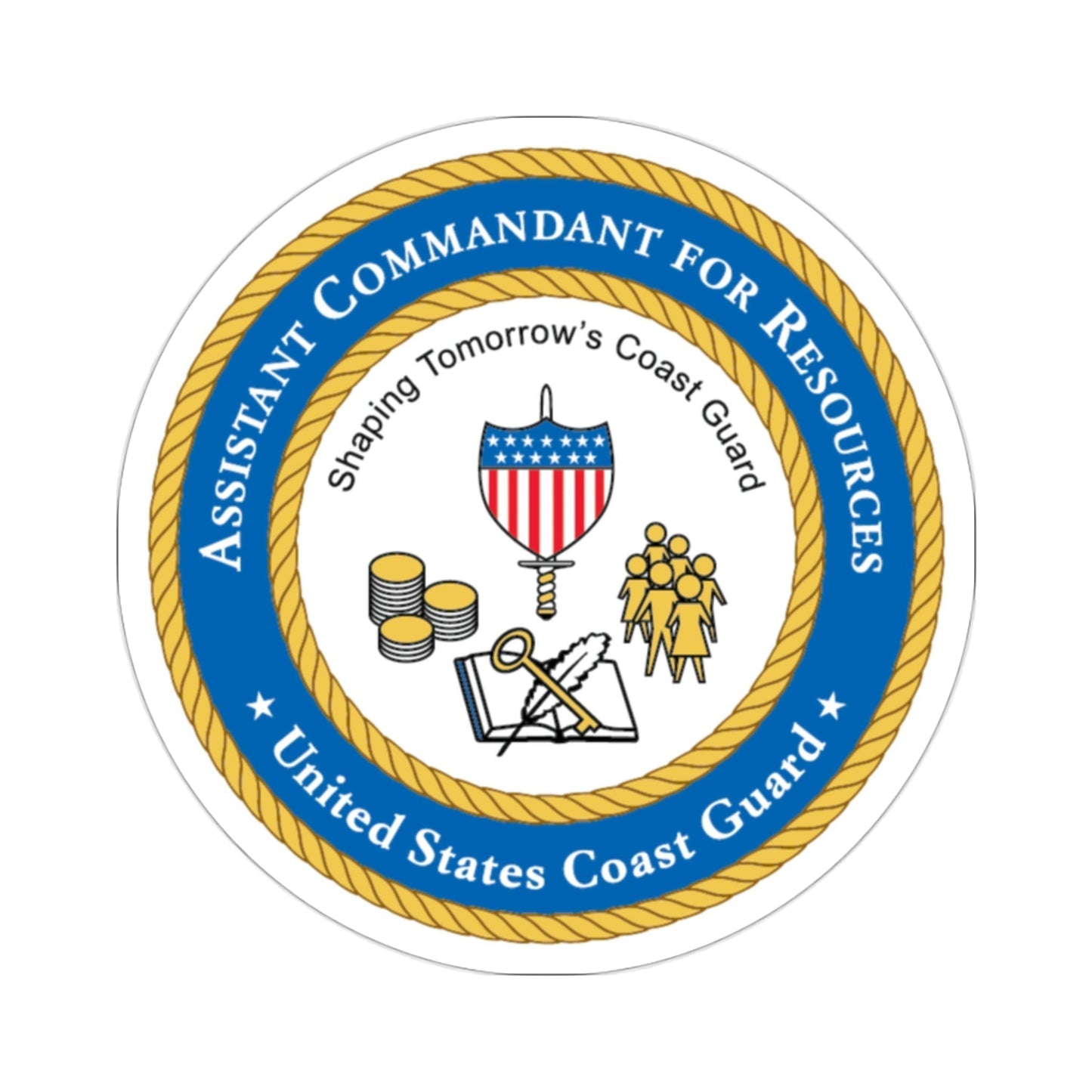 USCG Asst Commandant for Resources (U.S. Coast Guard) STICKER Vinyl Die-Cut Decal-2 Inch-The Sticker Space