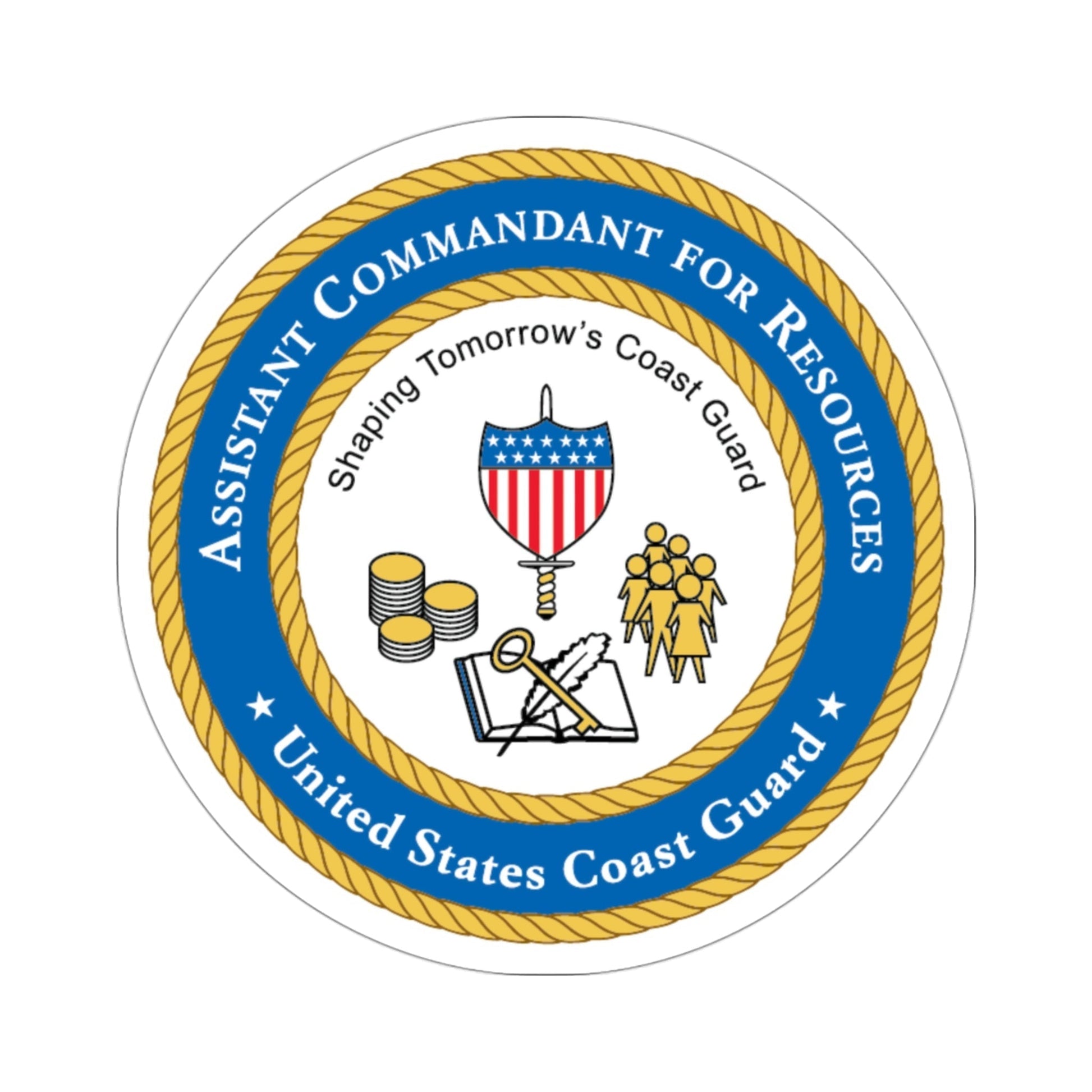 USCG Asst Commandant for Resources (U.S. Coast Guard) STICKER Vinyl Die-Cut Decal-3 Inch-The Sticker Space