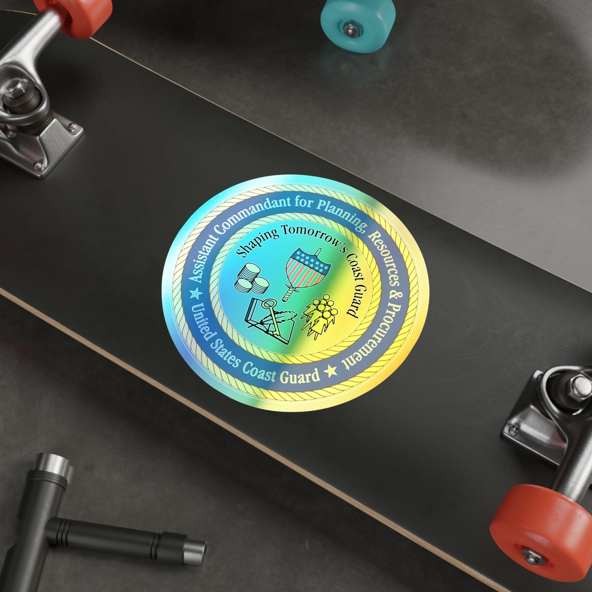 USCG Ast Comdt Plan Res & Proc (U.S. Coast Guard) Holographic STICKER Die-Cut Vinyl Decal-The Sticker Space