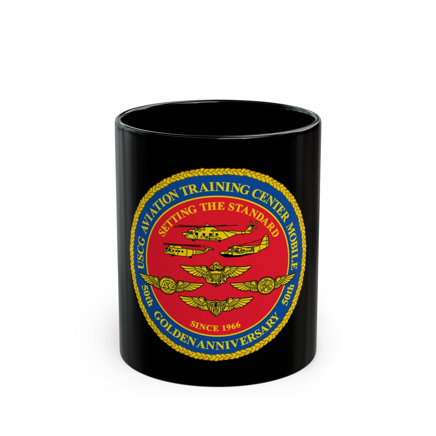 USCG Aviation Training Center Mobile (U.S. Coast Guard) Black Coffee Mug-11oz-The Sticker Space