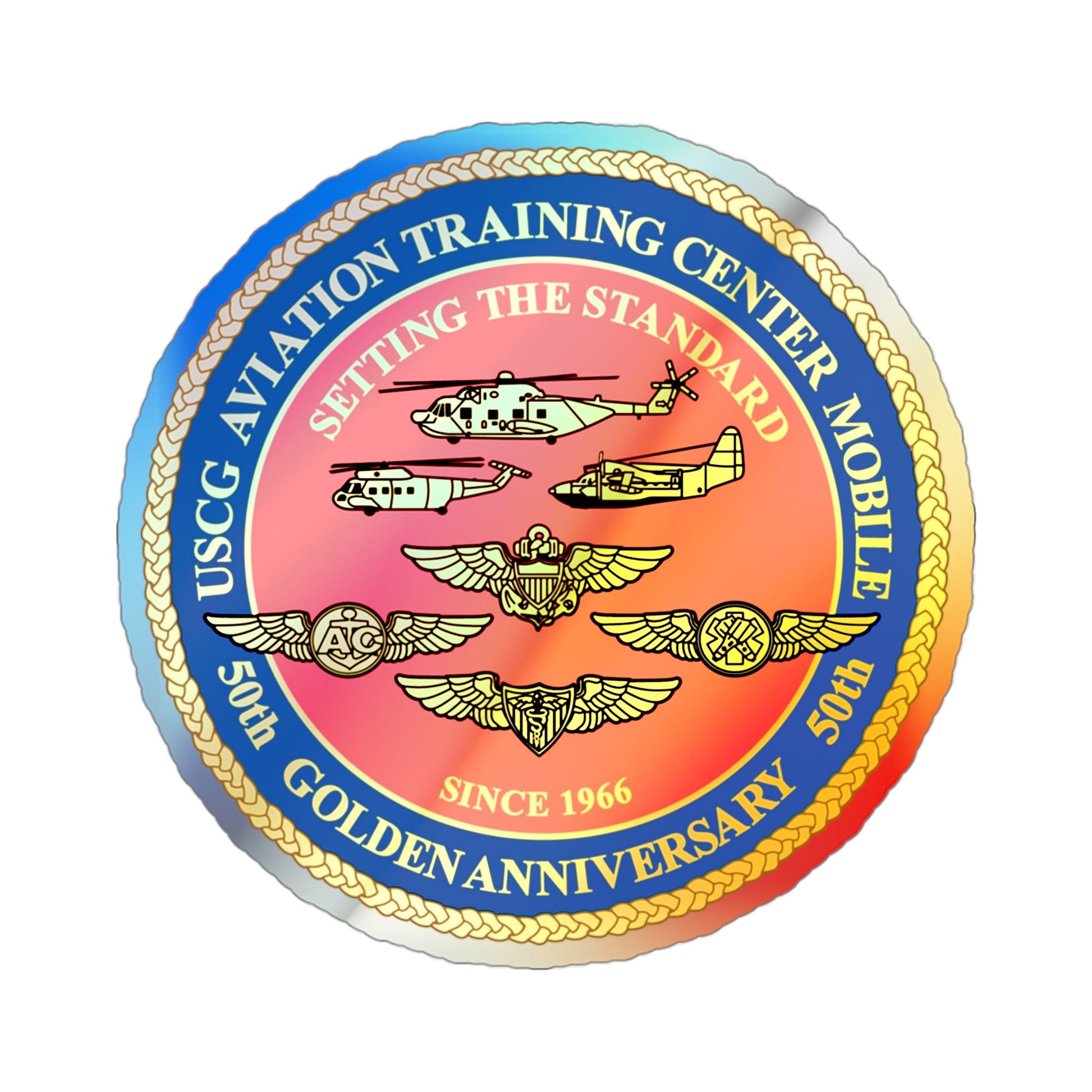 USCG Aviation Training Center Mobile (U.S. Coast Guard) Holographic STICKER Die-Cut Vinyl Decal-3 Inch-The Sticker Space
