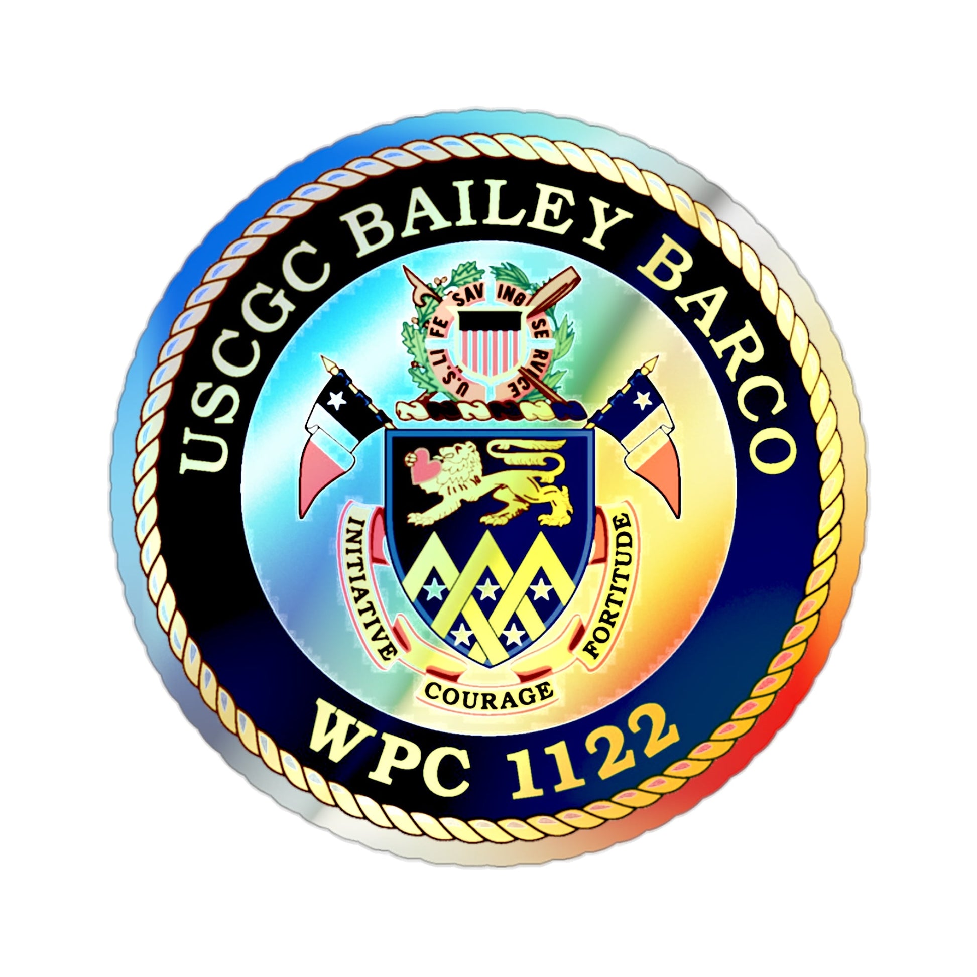 USCG Bailey Barco WPC 1122 (U.S. Coast Guard) Holographic STICKER Die-Cut Vinyl Decal-2 Inch-The Sticker Space