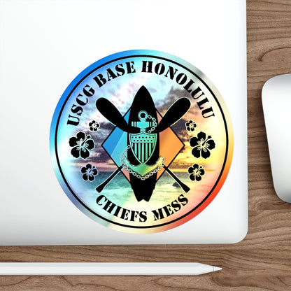 USCG Base Honolulu Chiefs Mess (U.S. Coast Guard) Holographic STICKER Die-Cut Vinyl Decal-The Sticker Space