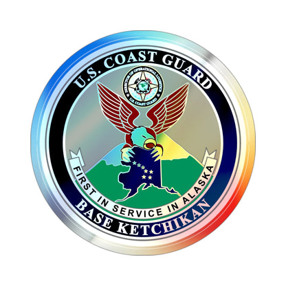 USCG Base Ketchikan (U.S. Coast Guard) Holographic STICKER Die-Cut Vinyl Decal-3 Inch-The Sticker Space