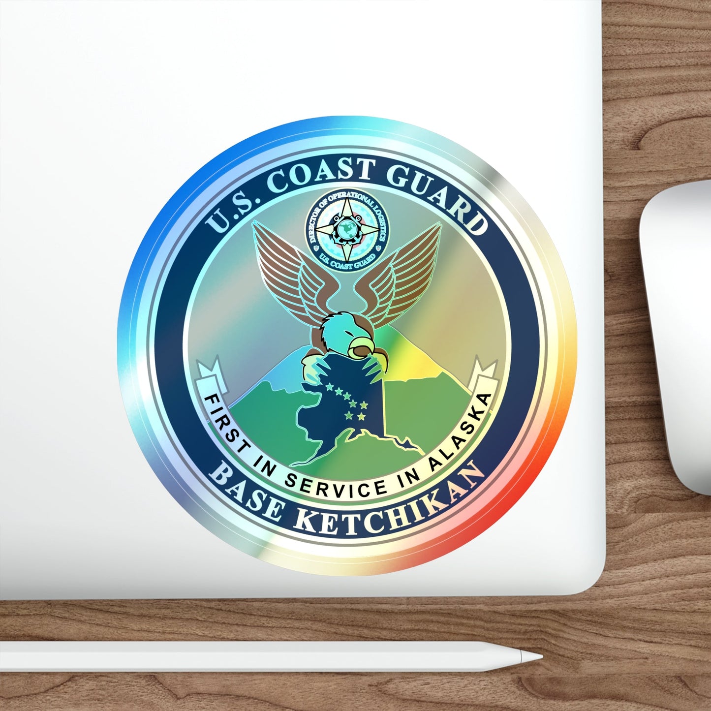 USCG Base Ketchikan (U.S. Coast Guard) Holographic STICKER Die-Cut Vinyl Decal-The Sticker Space