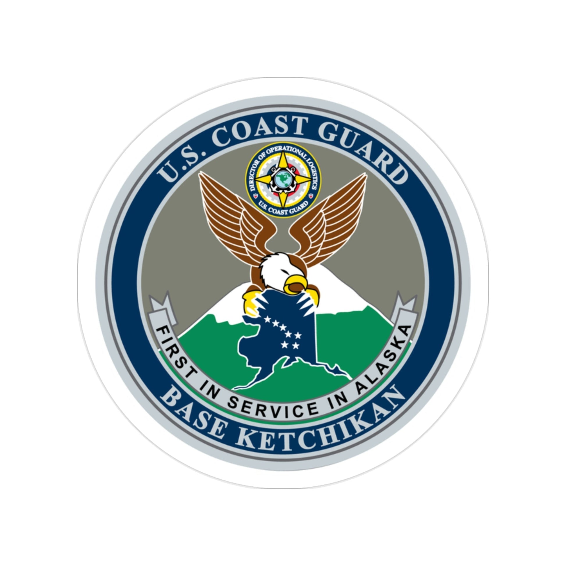 USCG Base Ketchikan (U.S. Coast Guard) Transparent STICKER Die-Cut Vinyl Decal-2 Inch-The Sticker Space