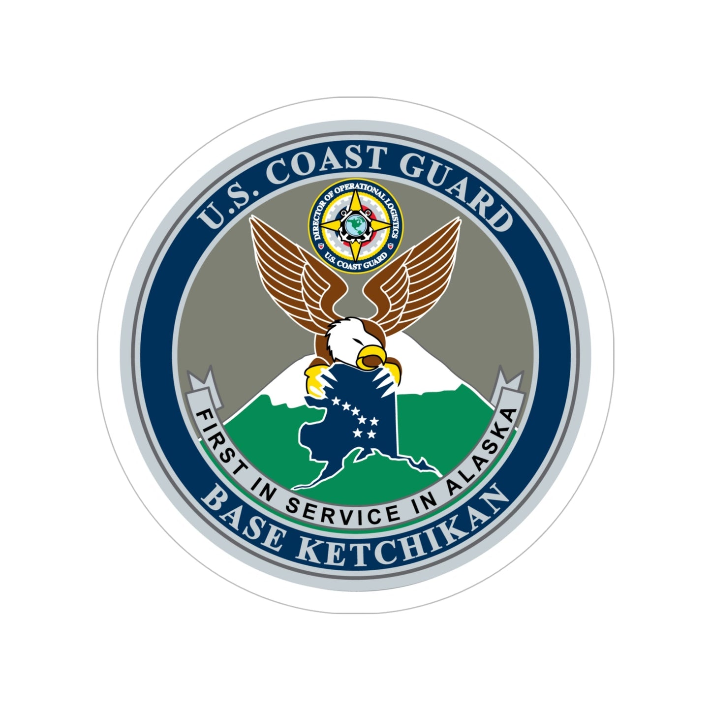 USCG Base Ketchikan (U.S. Coast Guard) Transparent STICKER Die-Cut Vinyl Decal-5 Inch-The Sticker Space