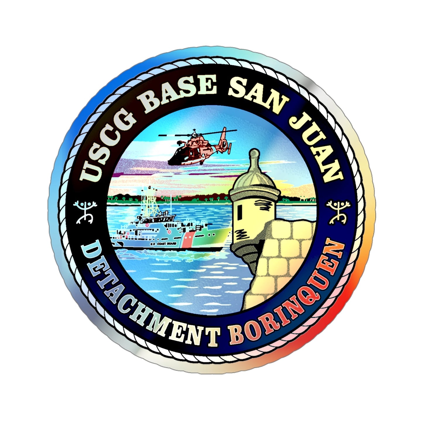 USCG Base San Juan (U.S. Coast Guard) Holographic STICKER Die-Cut Vinyl Decal-5 Inch-The Sticker Space