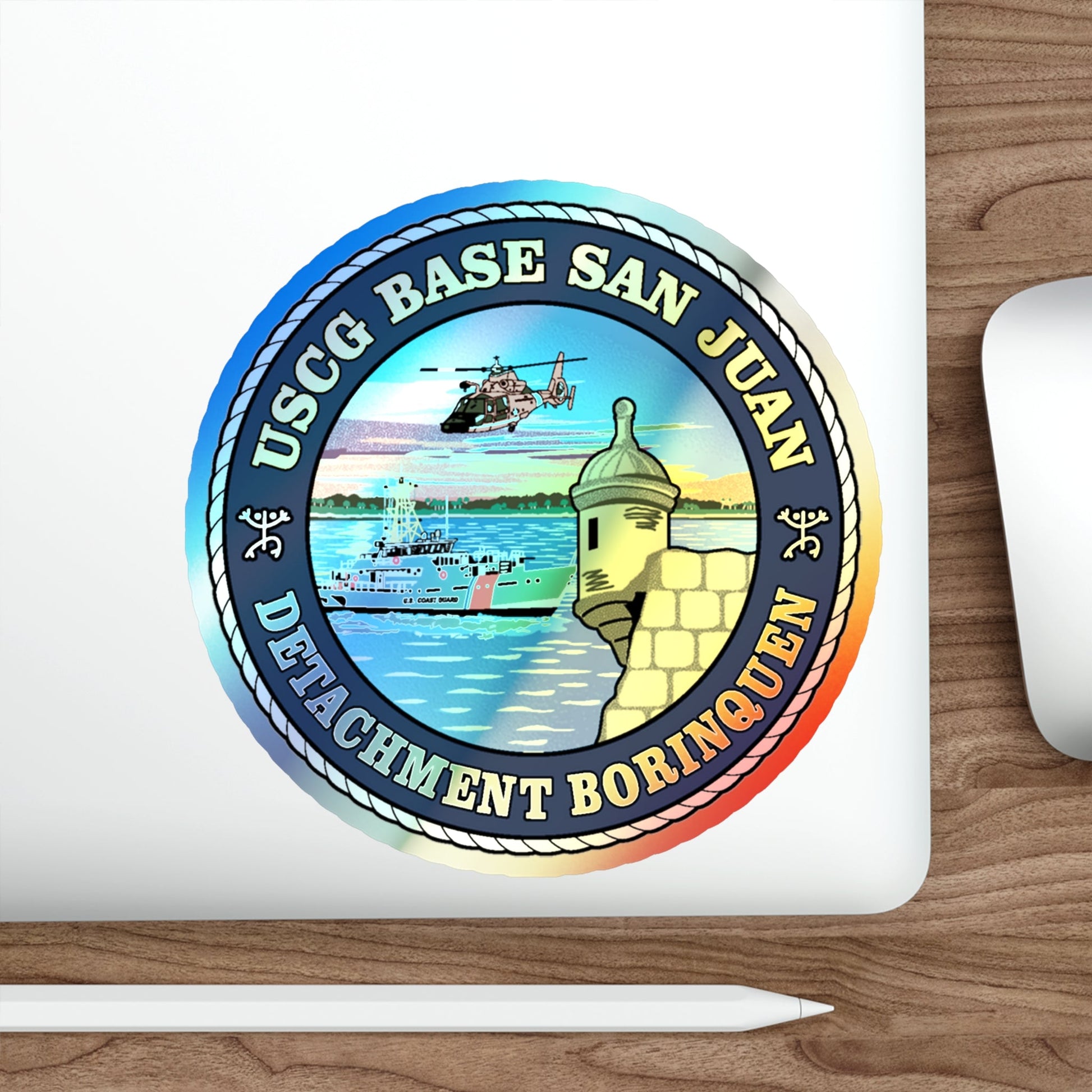 USCG Base San Juan (U.S. Coast Guard) Holographic STICKER Die-Cut Vinyl Decal-The Sticker Space