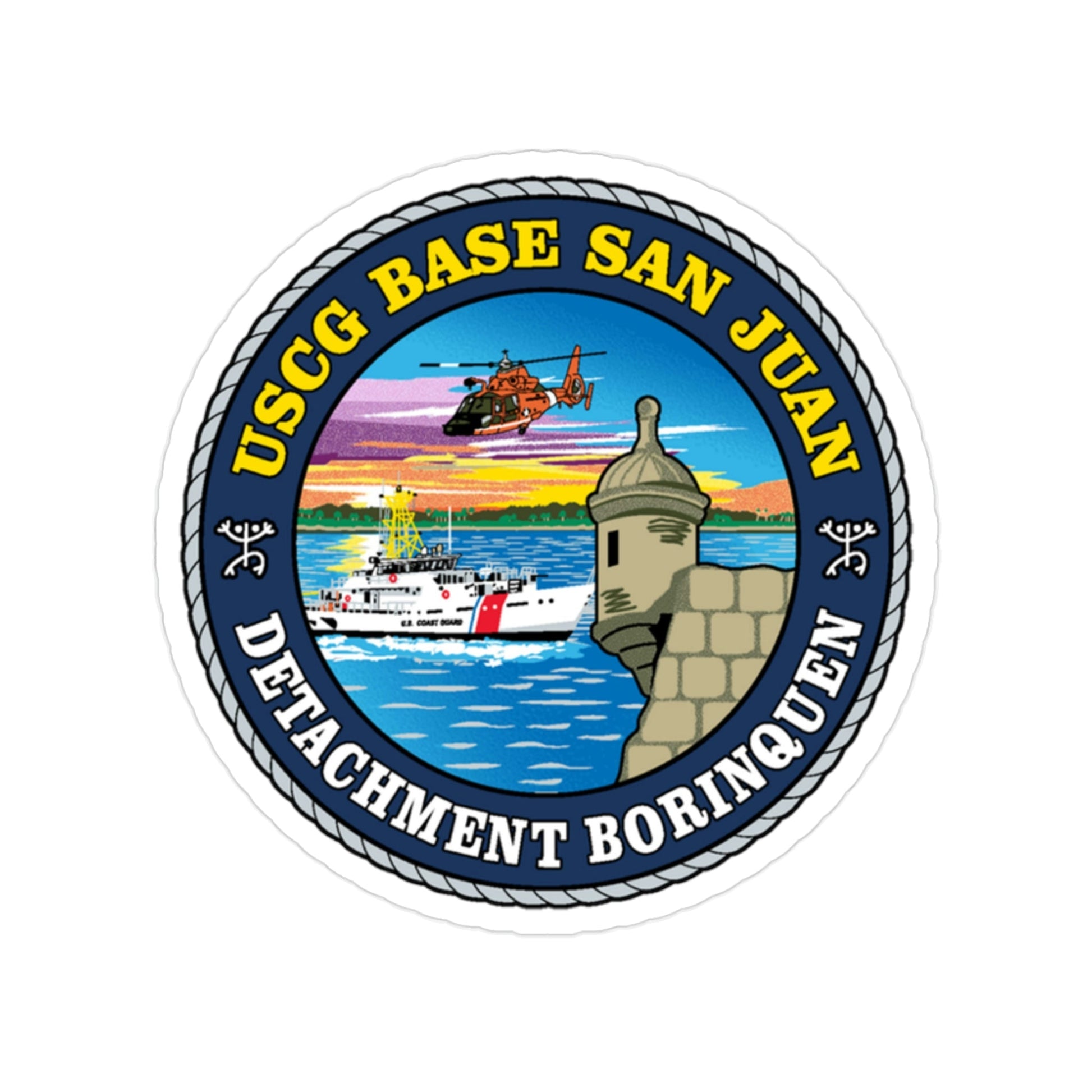 USCG Base San Juan (U.S. Coast Guard) Transparent STICKER Die-Cut Vinyl Decal-2 Inch-The Sticker Space