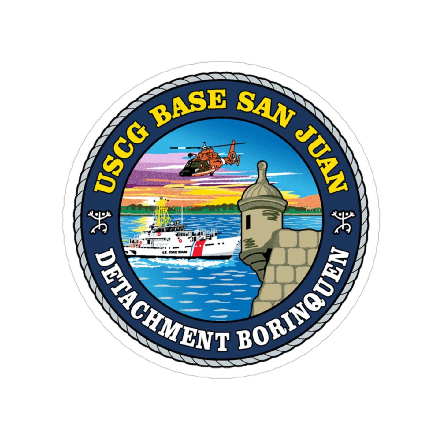 USCG Base San Juan (U.S. Coast Guard) Transparent STICKER Die-Cut Vinyl Decal-3 Inch-The Sticker Space