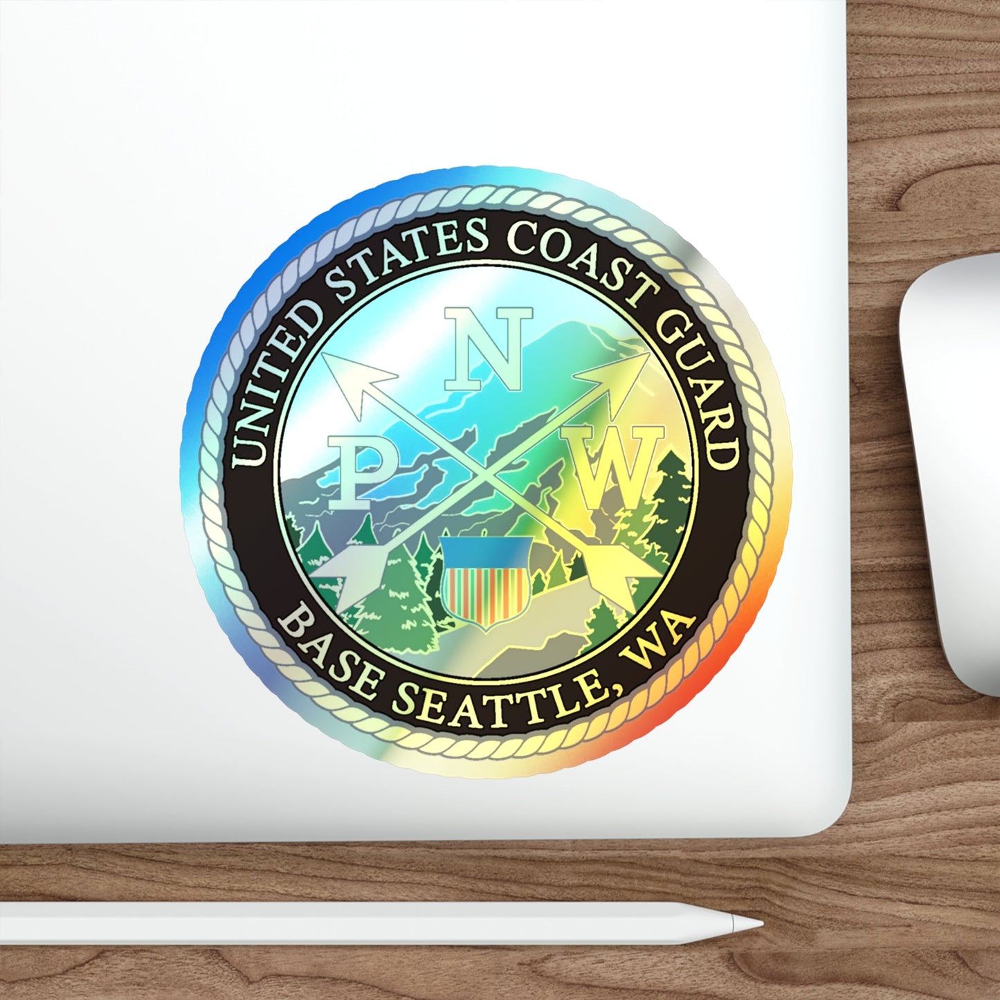USCG Base Seattle (U.S. Coast Guard) Holographic STICKER Die-Cut Vinyl Decal-The Sticker Space