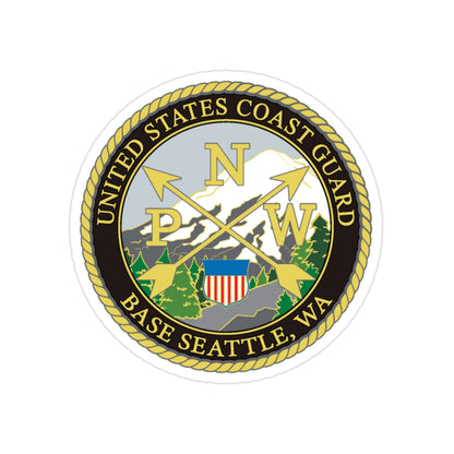 USCG Base Seattle (U.S. Coast Guard) Transparent STICKER Die-Cut Vinyl Decal-2 Inch-The Sticker Space
