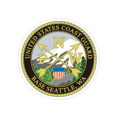 USCG Base Seattle (U.S. Coast Guard) Transparent STICKER Die-Cut Vinyl Decal-4 Inch-The Sticker Space