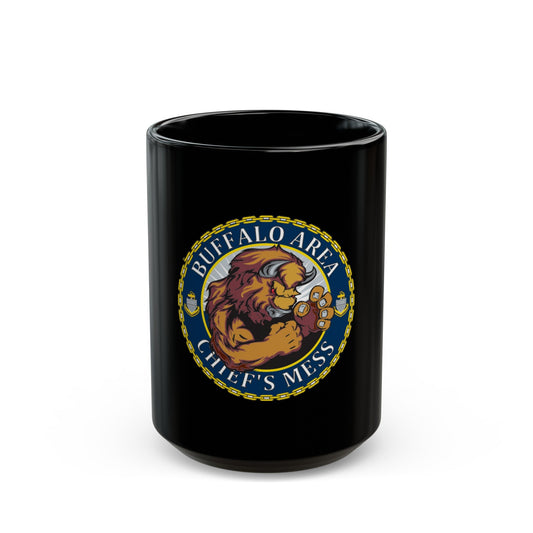 USCG Buffalo Area Cheifs Mess (U.S. Coast Guard) Black Coffee Mug-15oz-The Sticker Space
