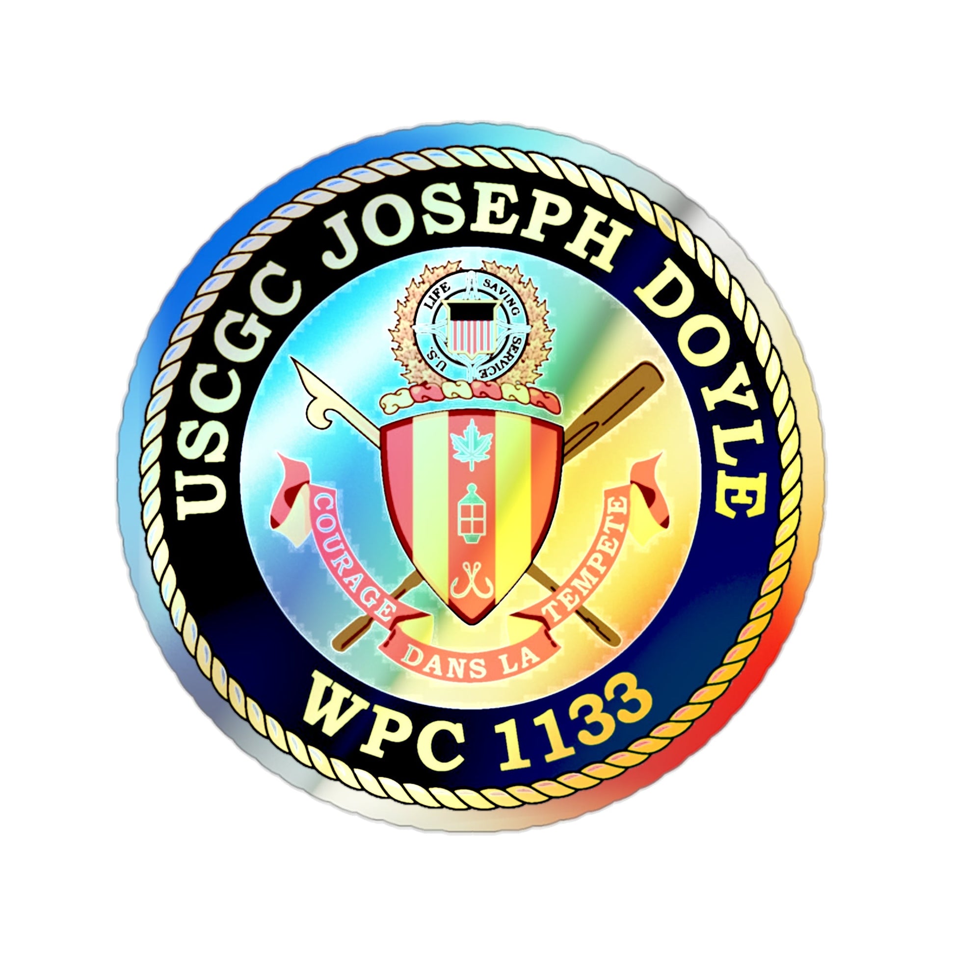 USCG C JOSEPH DOYLE W PC 1133 (U.S. Coast Guard) Holographic STICKER Die-Cut Vinyl Decal-2 Inch-The Sticker Space