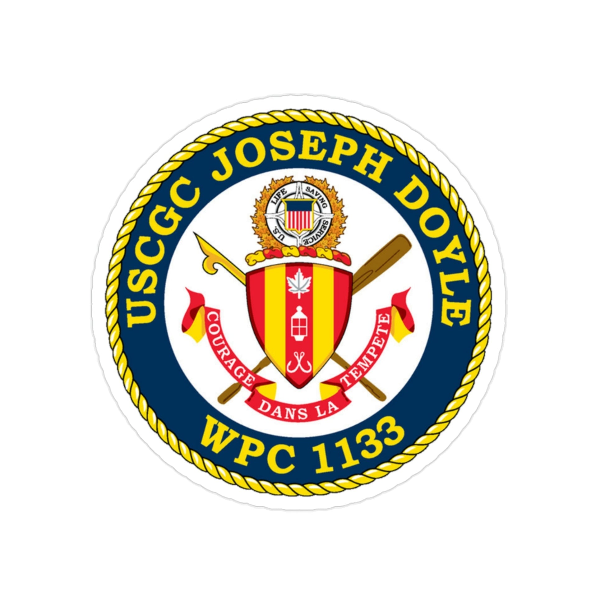 USCG C JOSEPH DOYLE W PC 1133 (U.S. Coast Guard) Transparent STICKER Die-Cut Vinyl Decal-2 Inch-The Sticker Space
