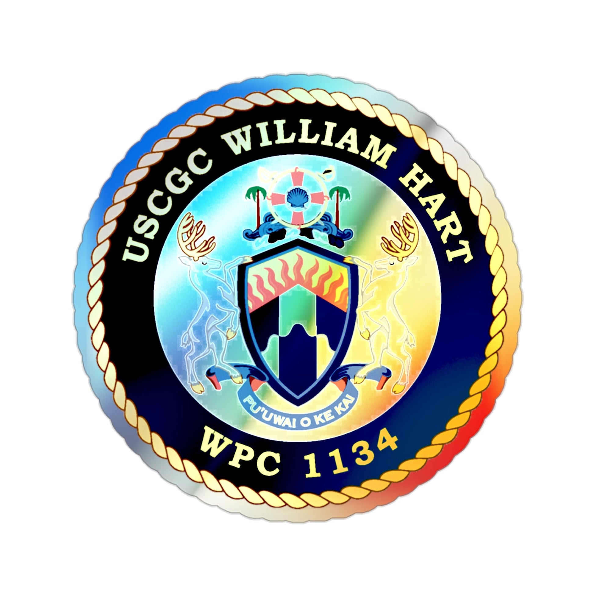 USCG C William Hart WPC 1134 (U.S. Coast Guard) Holographic STICKER Die-Cut Vinyl Decal-2 Inch-The Sticker Space