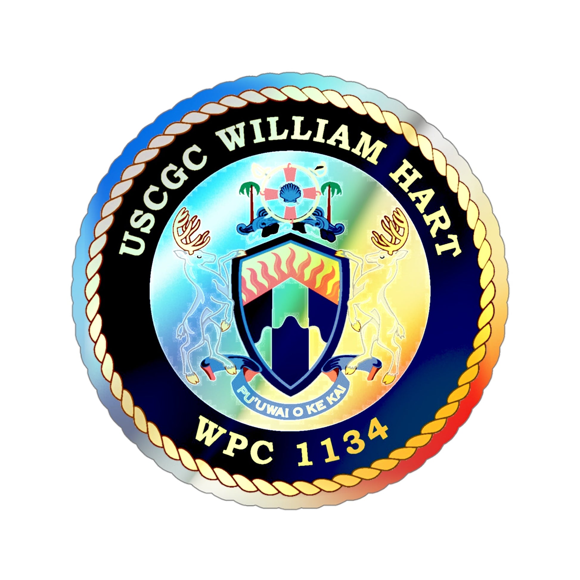 USCG C William Hart WPC 1134 (U.S. Coast Guard) Holographic STICKER Die-Cut Vinyl Decal-4 Inch-The Sticker Space