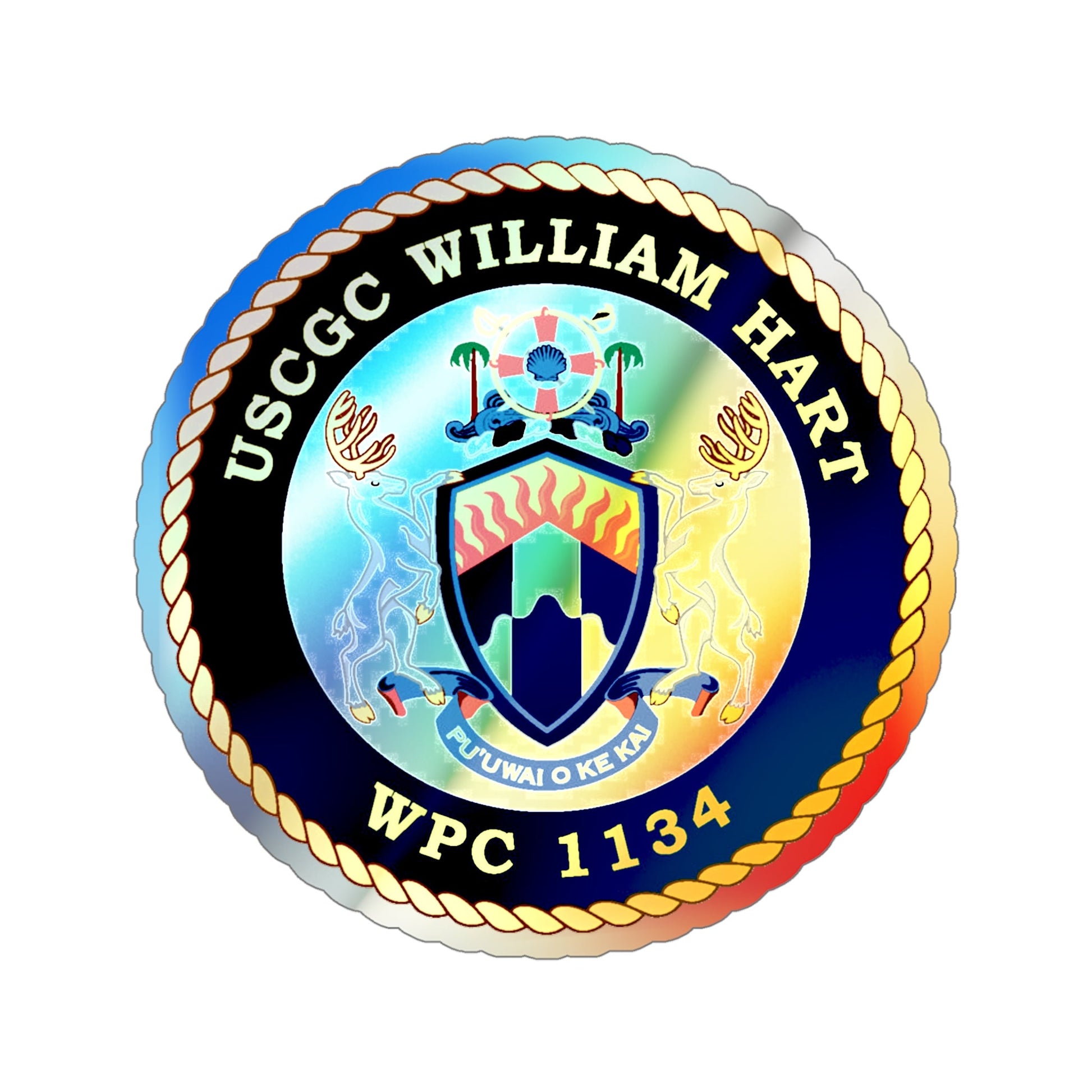 USCG C William Hart WPC 1134 (U.S. Coast Guard) Holographic STICKER Die-Cut Vinyl Decal-5 Inch-The Sticker Space