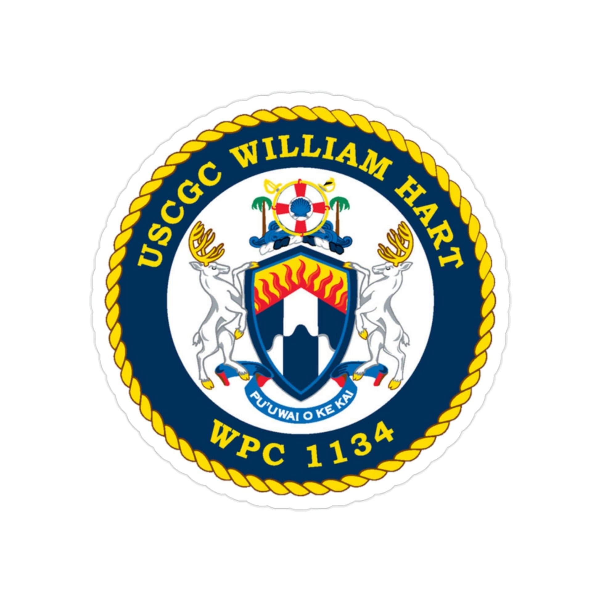 USCG C William Hart WPC 1134 (U.S. Coast Guard) Transparent STICKER Die-Cut Vinyl Decal-2 Inch-The Sticker Space