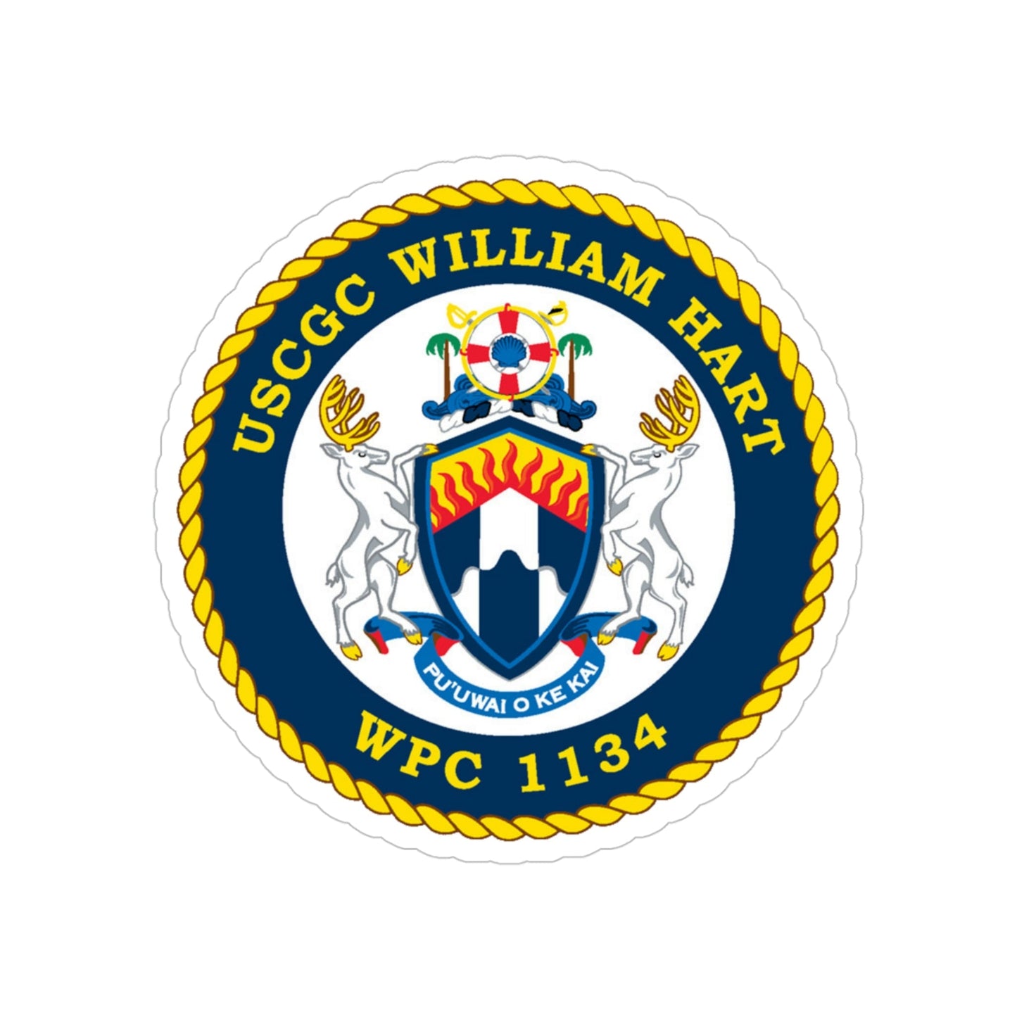 USCG C William Hart WPC 1134 (U.S. Coast Guard) Transparent STICKER Die-Cut Vinyl Decal-4 Inch-The Sticker Space