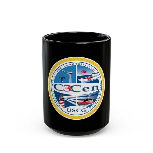 USCG C3 Cen Command Control Comm Engineering (U.S. Coast Guard) Black Coffee Mug-15oz-The Sticker Space