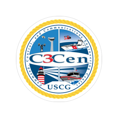 USCG C3 Cen Command Control Comm Engineering (U.S. Coast Guard) Transparent STICKER Die-Cut Vinyl Decal-2 Inch-The Sticker Space