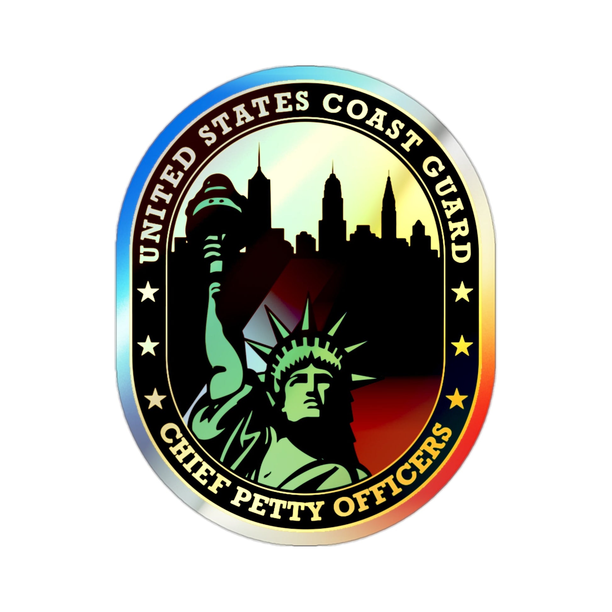 USCG Chief Petty Officer CPO (U.S. Coast Guard) Holographic STICKER Die-Cut Vinyl Decal-2 Inch-The Sticker Space
