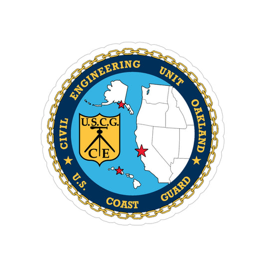USCG Civil Eng Unit Oakland (U.S. Coast Guard) Transparent STICKER Die-Cut Vinyl Decal-6 Inch-The Sticker Space