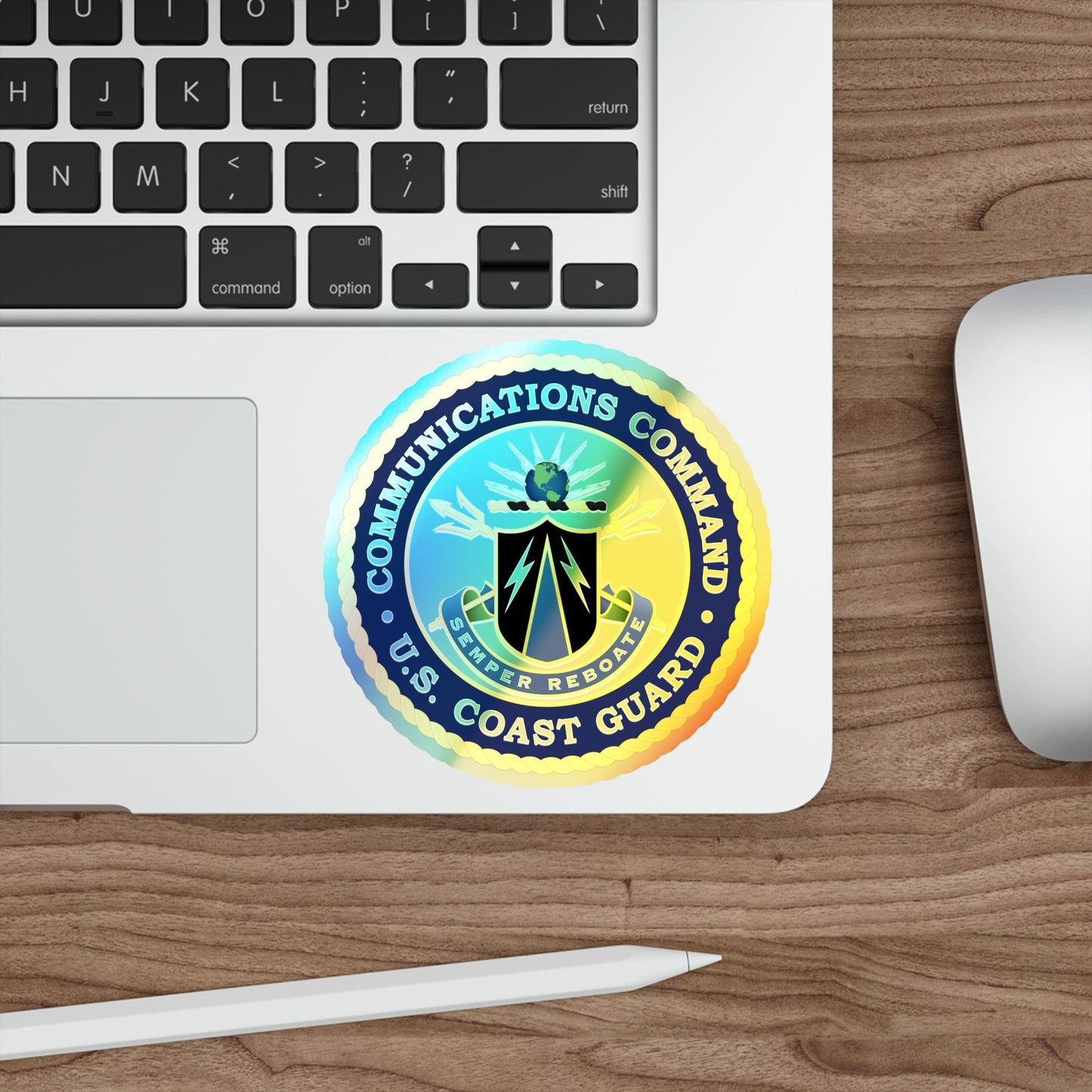 USCG Communications Command (U.S. Coast Guard) Holographic STICKER Die-Cut Vinyl Decal-The Sticker Space