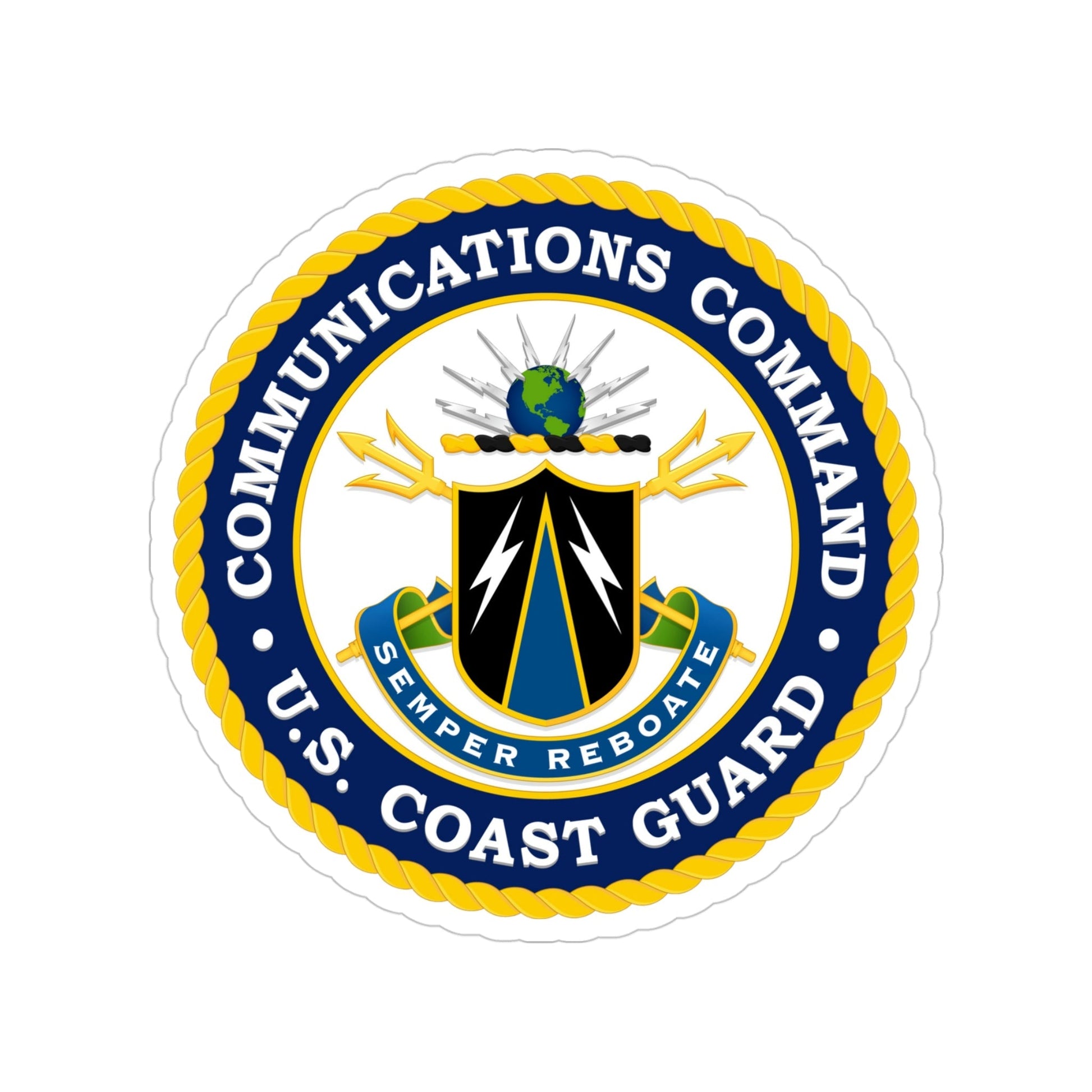 USCG Communications Command (U.S. Coast Guard) Transparent STICKER Die-Cut Vinyl Decal-4 Inch-The Sticker Space