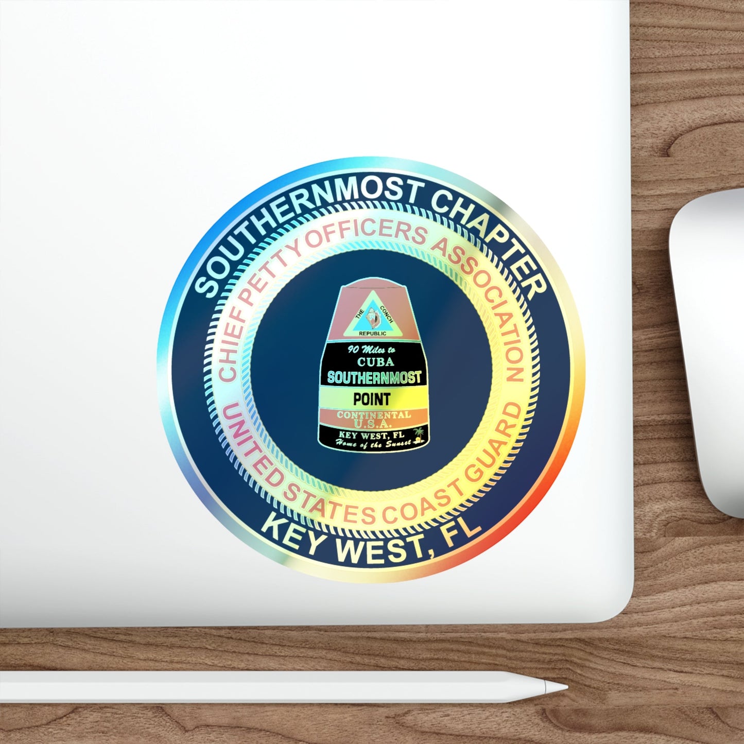 USCG CPOA Key West FL Southernmost Chapter (U.S. Coast Guard) Holographic STICKER Die-Cut Vinyl Decal-The Sticker Space