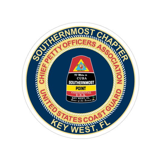 USCG CPOA Key West FL Southernmost Chapter (U.S. Coast Guard) Transparent STICKER Die-Cut Vinyl Decal-6 Inch-The Sticker Space