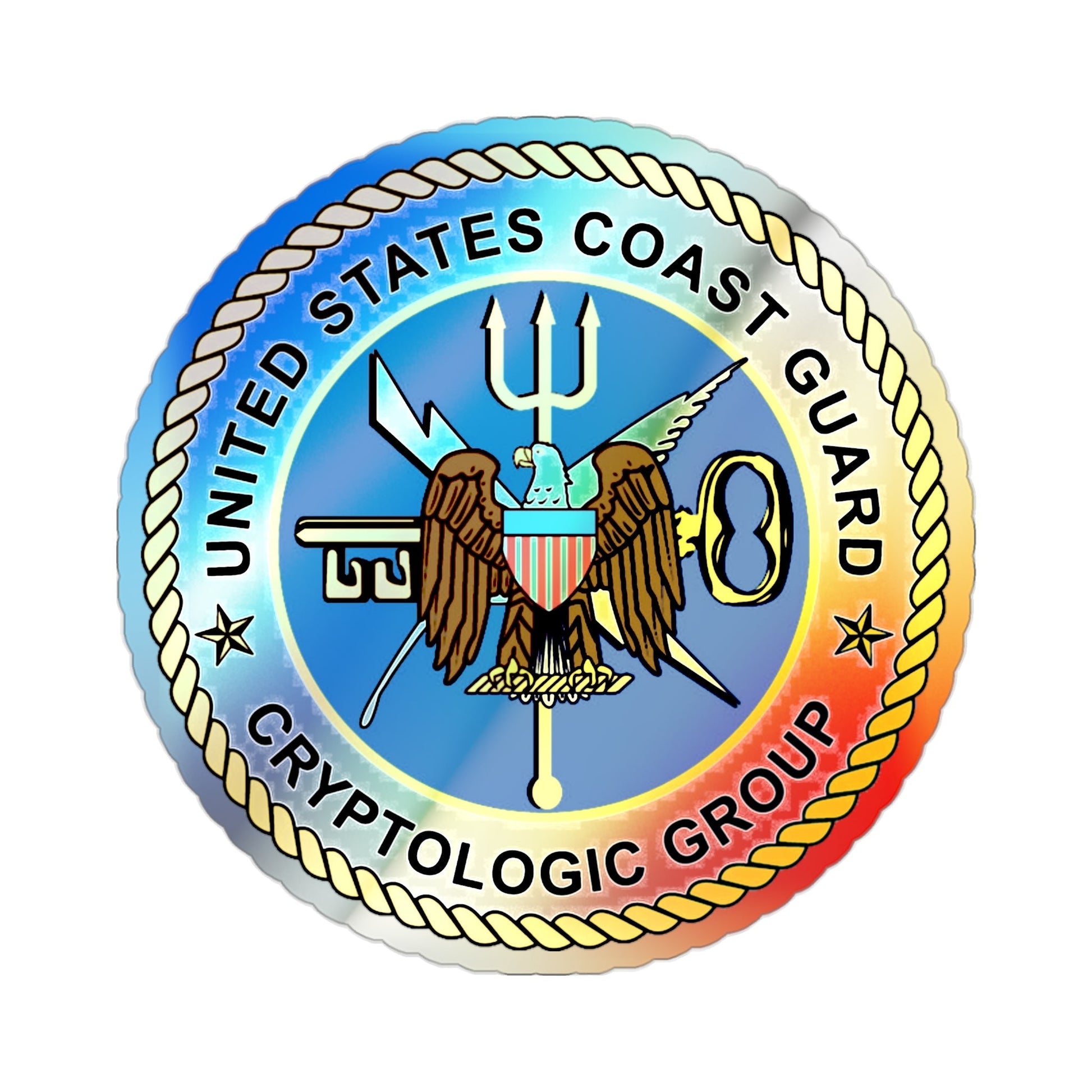USCG Cryptologic Group (U.S. Coast Guard) Holographic STICKER Die-Cut Vinyl Decal-2 Inch-The Sticker Space