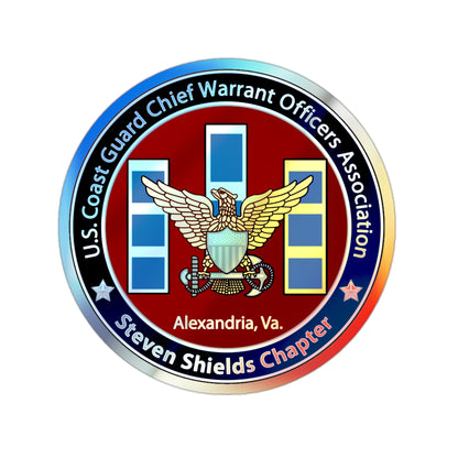 USCG CWO Assoc Steven Shields Chapter (U.S. Coast Guard) Holographic STICKER Die-Cut Vinyl Decal-2 Inch-The Sticker Space