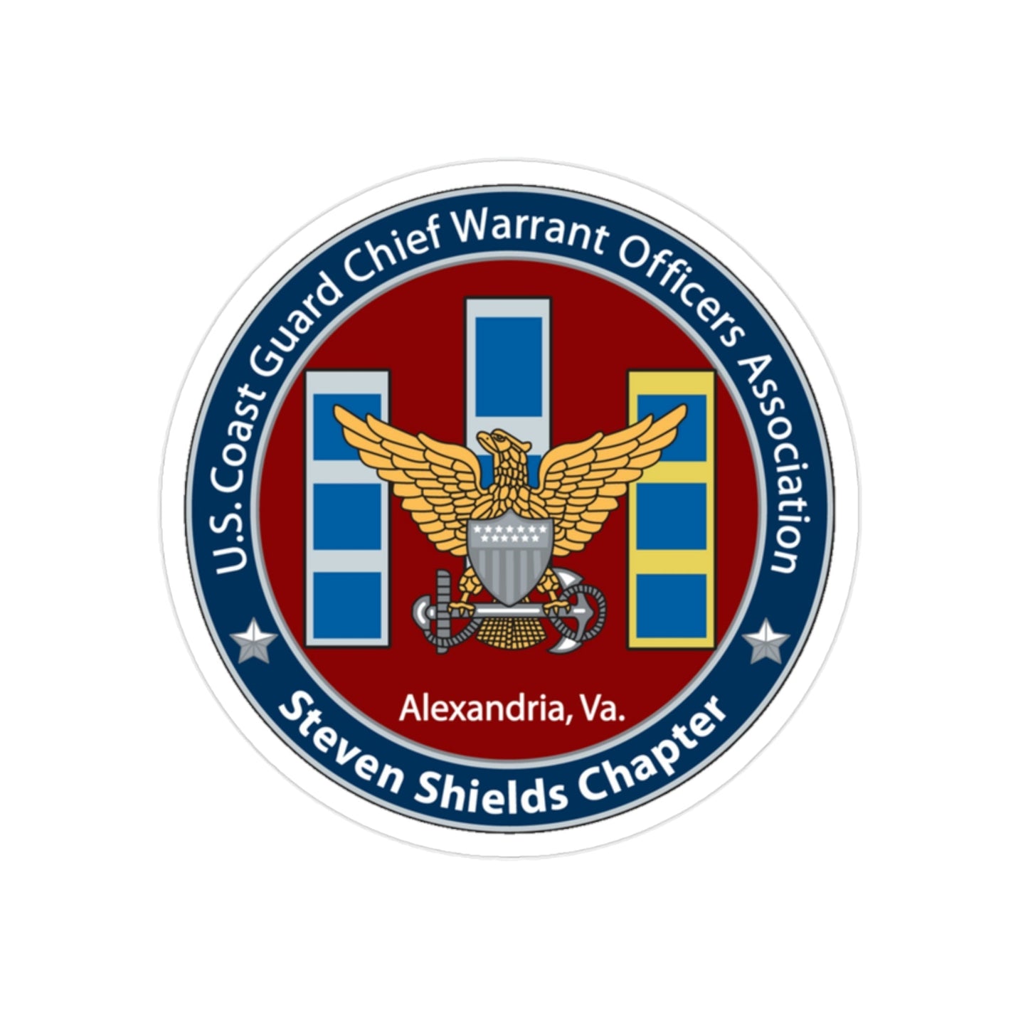 USCG CWO Assoc Steven Shields Chapter (U.S. Coast Guard) Transparent STICKER Die-Cut Vinyl Decal-2 Inch-The Sticker Space