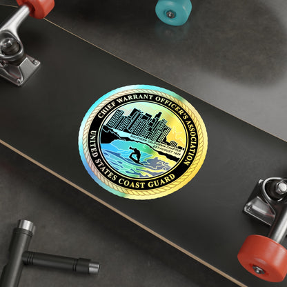 USCG CWO Assoc Surfer (U.S. Coast Guard) Holographic STICKER Die-Cut Vinyl Decal-The Sticker Space