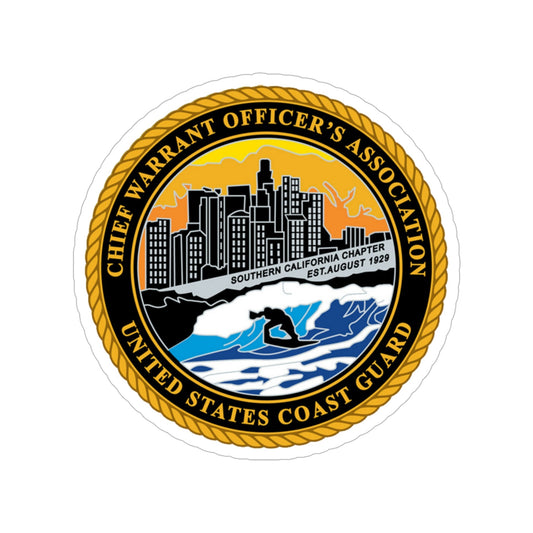 USCG CWO Assoc Surfer (U.S. Coast Guard) Transparent STICKER Die-Cut Vinyl Decal-6 Inch-The Sticker Space
