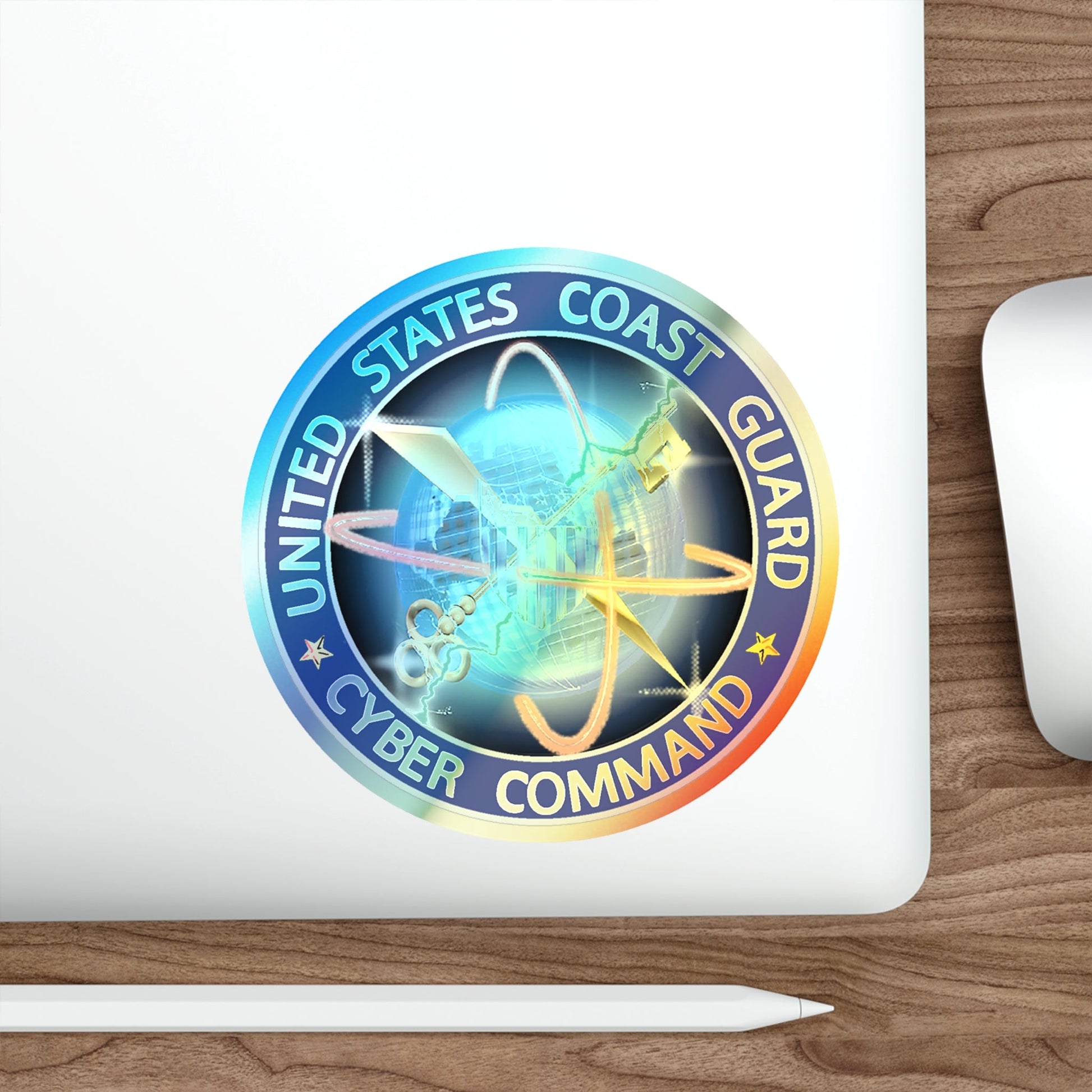 USCG Cyber Command (U.S. Coast Guard) Holographic STICKER Die-Cut Vinyl Decal-The Sticker Space