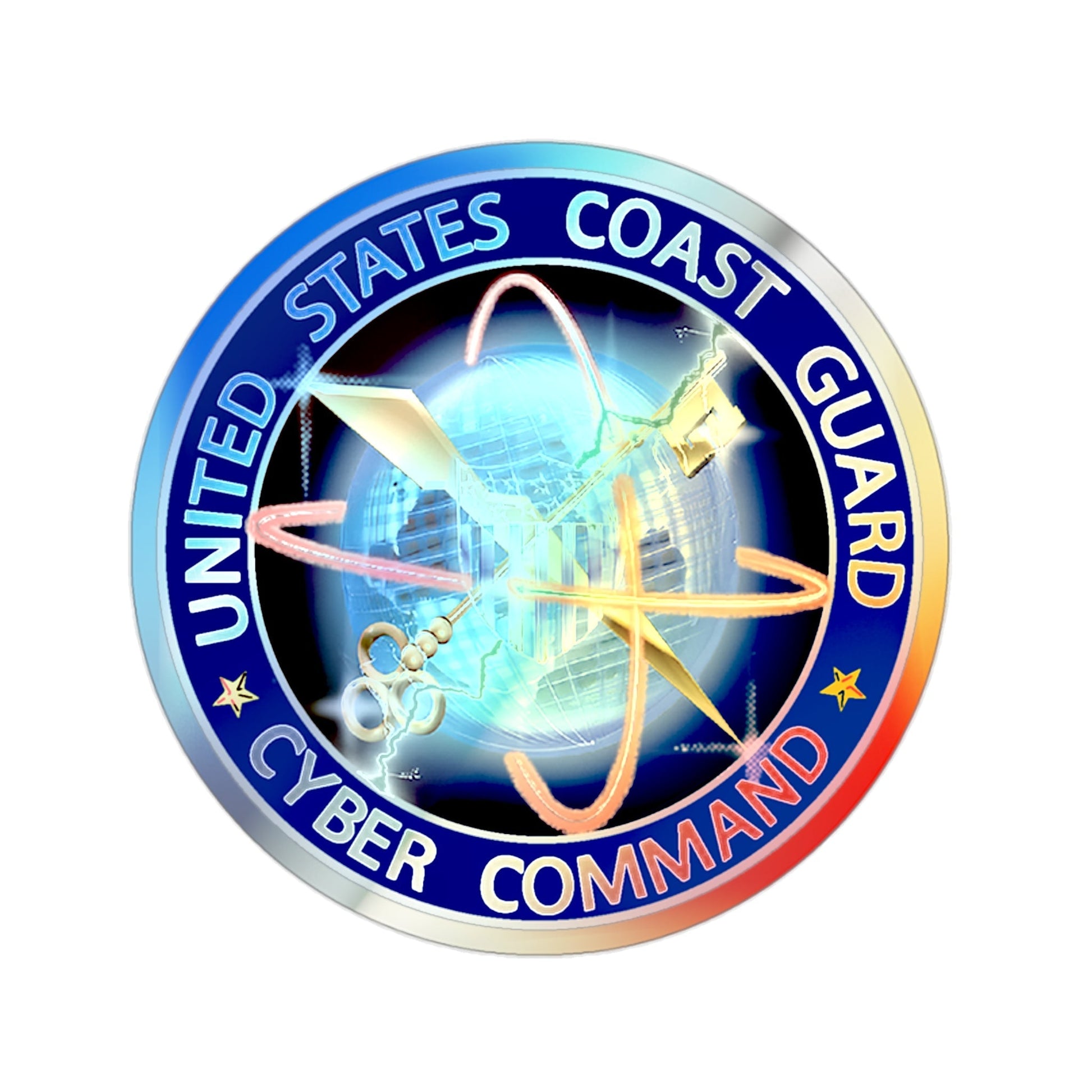 USCG Cyber Command (U.S. Coast Guard) Holographic STICKER Die-Cut Vinyl Decal-2 Inch-The Sticker Space