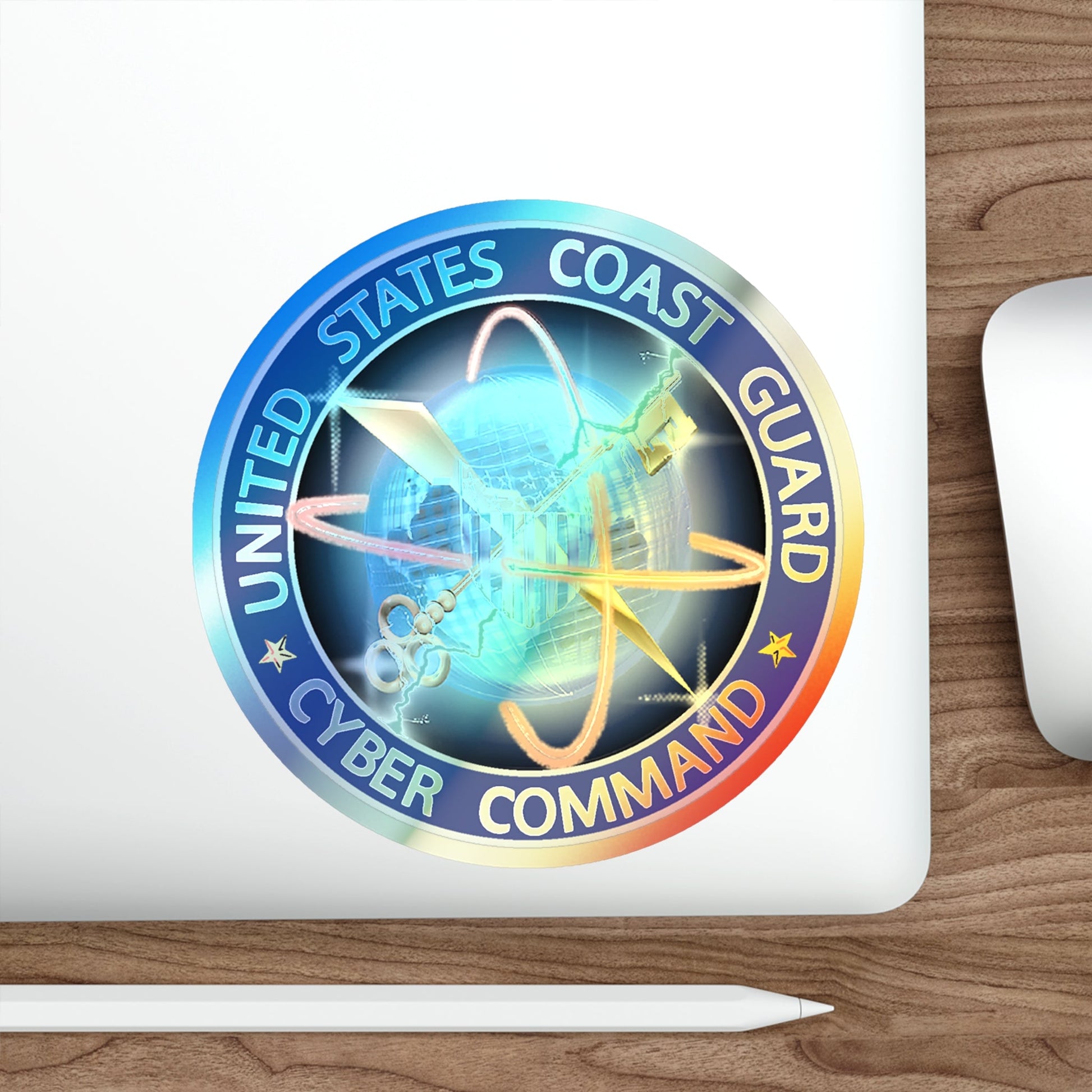USCG Cyber Command (U.S. Coast Guard) Holographic STICKER Die-Cut Vinyl Decal-The Sticker Space